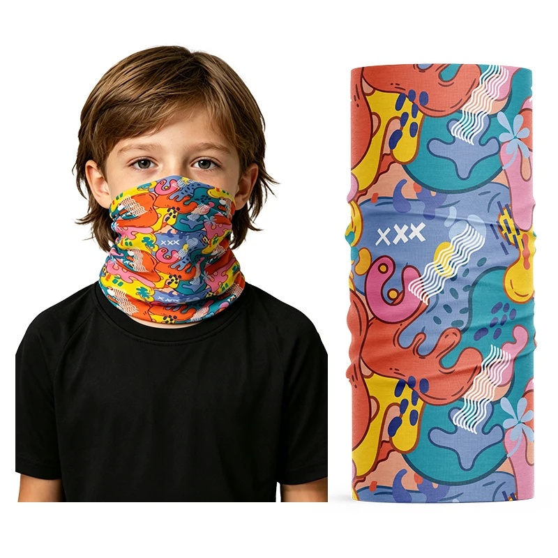 Kids Face Mask - Kinder-Kühlhalswärmer aus Eisseide, Sommer-UV-Schutz, nahtlose Gesichtsmaske,