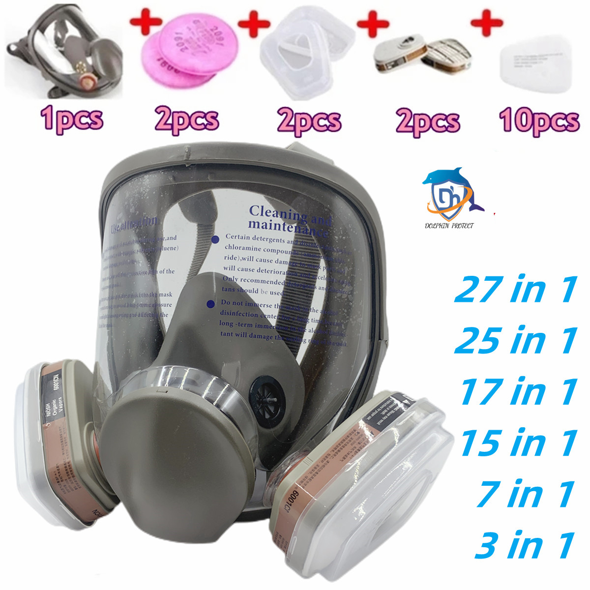 Vollgesichtsspray-Schutzmaske, – Dust Mask Construction Bewertung und Preis