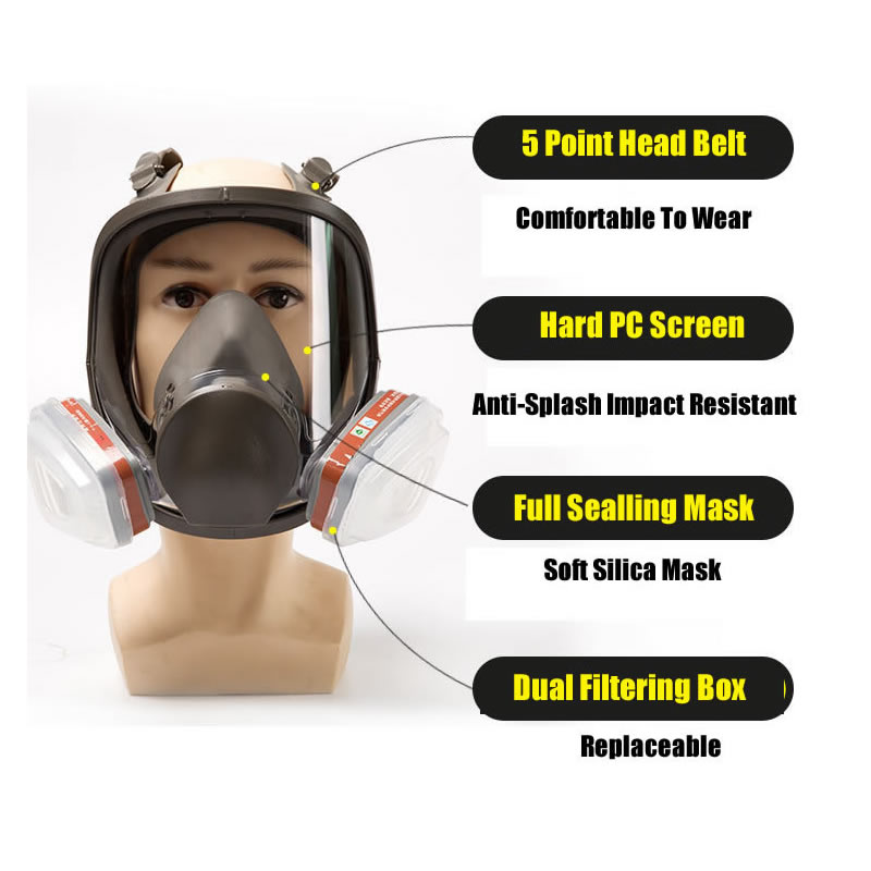Vollgesichtsspray-Schutzmaske, – Dust Mask Construction Bewertung und Preis